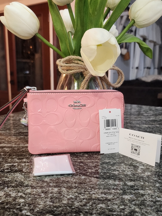 Coach Handbags - Coach Pink Patent Leather Wristlet- NWT-